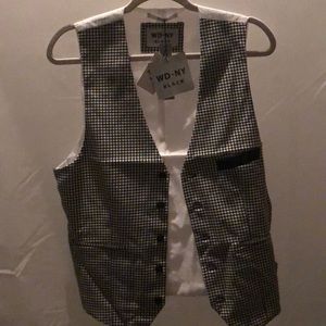 Black and white vest